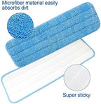 24 Pack Microfiber Mop Pad, Spray Mop Replacement Heads for Wet Dry Mops, Machine Washable Reusable Household Replacement Pads for Hardwood and Hard Surface Floor Cleaning and Scrubbing