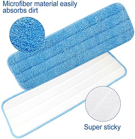 24 Pack Microfiber Mop Pad, Spray Mop Replacement Heads for Wet Dry Mops, Machine Washable Reusable Household Replacement Pads for Hardwood and Hard Surface Floor Cleaning and Scrubbing