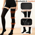 Thigh High Compression Stockings for Women and Men, 20-30 mmHg Medical Compression Socks, Closed Toe, Dot Top, Graduated Support Hoses for Leg Fatigue, Varicose Veins, Swelling