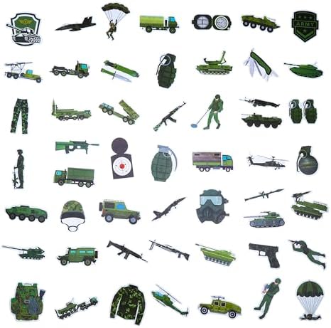100 Pack Army Stickers, Camouflage Camo Military Party Favors Gifts, Birthday Decorations
