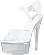 Fantoesay Women's Clear Sexy High Heeled Platform Sandals-Stiletto Heels Casual Dance Party Sandals