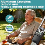 Aluminum Crutches for Adults & Seniors, Adjustable Crutches for Walking, Comfortable Lightweight Crutch with Underarm Pad and Crutch Bag & Hand Grip, 300 LB Weight Capacity, Fitting 5'2"-5'8",1 Pair