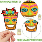 24pcs Hawaii Tiki Cupcake Toppers Hawaiian Luau Birthday Party Decorations Hawaiian Aloha Cake Cupcake Decorations for Hawaii Summer Theme Birthday Party Baby Shower Supplies