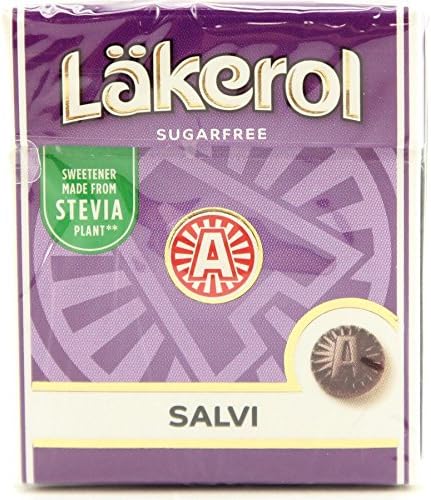12-Pack Lakerol Salvi Licorice Sugar Free Pastilles Stevia Candy 0.88-ounce Packages