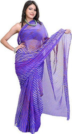 Exotic India Leharia Tie-Dye Sari from Jodhpur