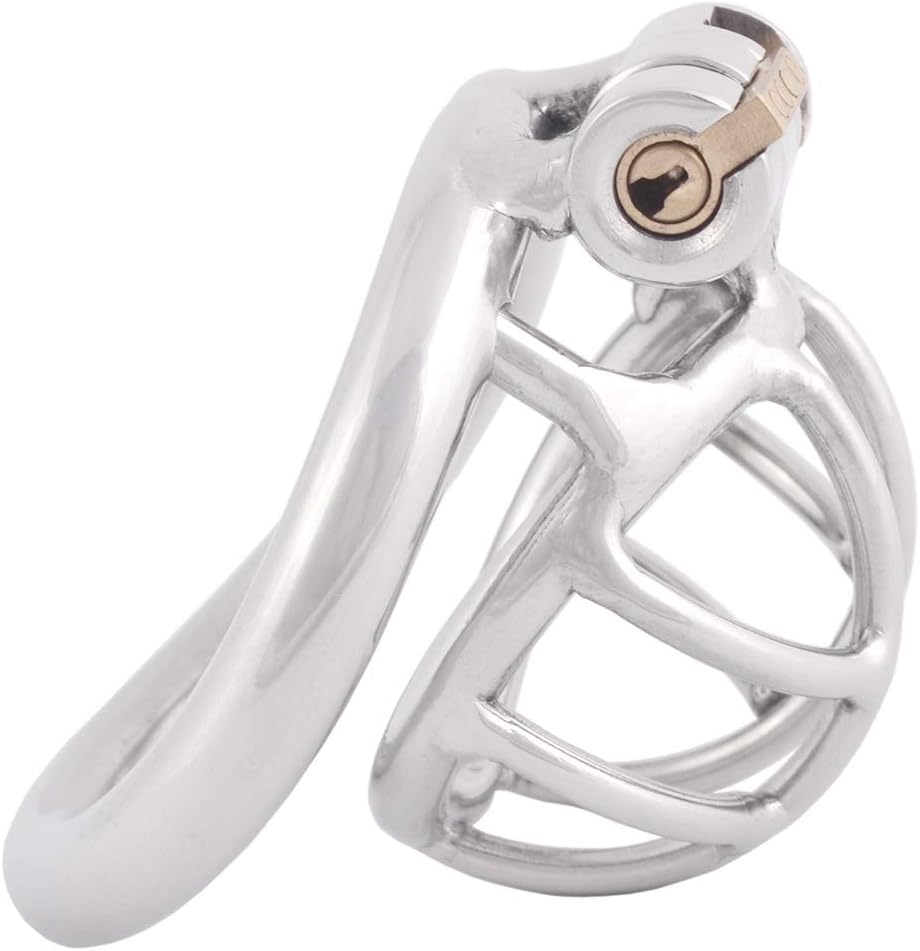 TERNENCE Stainless Steel Small Male Chastity Device Ergonomic Design Cock Cage S245 (1.77 inch / 45mm)