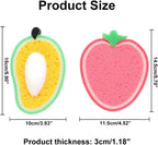 2Pcs Dish Cleaning Sponges, Cute Fruit-Shape Thickened Kitchen Sponge, Ideal for Bathroom, Dish, Furniture, Kitchen
