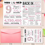 9th Birthday Card, 9th Birthday Decorations for Girls,Happy 9th Birthday Gifts for Daughter,Cute 9 Year Old Birthday Gift Cards for Granddaughter