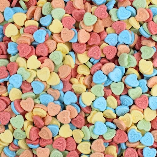 Conversation Heart Candy - Heart Shaped Valentines Candy - Sweet Hearts Love Candies (1 Pound)