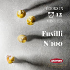 Granoro Dedicato Fusilli #100 - Authentic Italian Pasta, Made from 100% Puglia Durum Wheat Semolina, Non-GMO, Vegan, 1 lb Bags (Pack of 2)