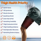 Hiball Adjustable Thigh and Hamstring Compression Sleeve with 3 Pressure Straps, Thigh Brace for Women Men, Non-Slip Hamstring Compression Wrap, Quad Support Bandage, Upper Leg Brace for Pulled Groin