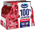 Ocean Spray 100% Juice, Cranberry Juice, 10 Ounce Bottle (Pack of 6)