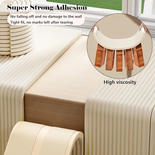 3D Anti-Collision Wall Padding, Wall Padded Panels Self-Adhesive, DIY Peel and Stick on Headboard Panels, for Bedroom, Tatami Brown 15x200cm/5.9x78.7in