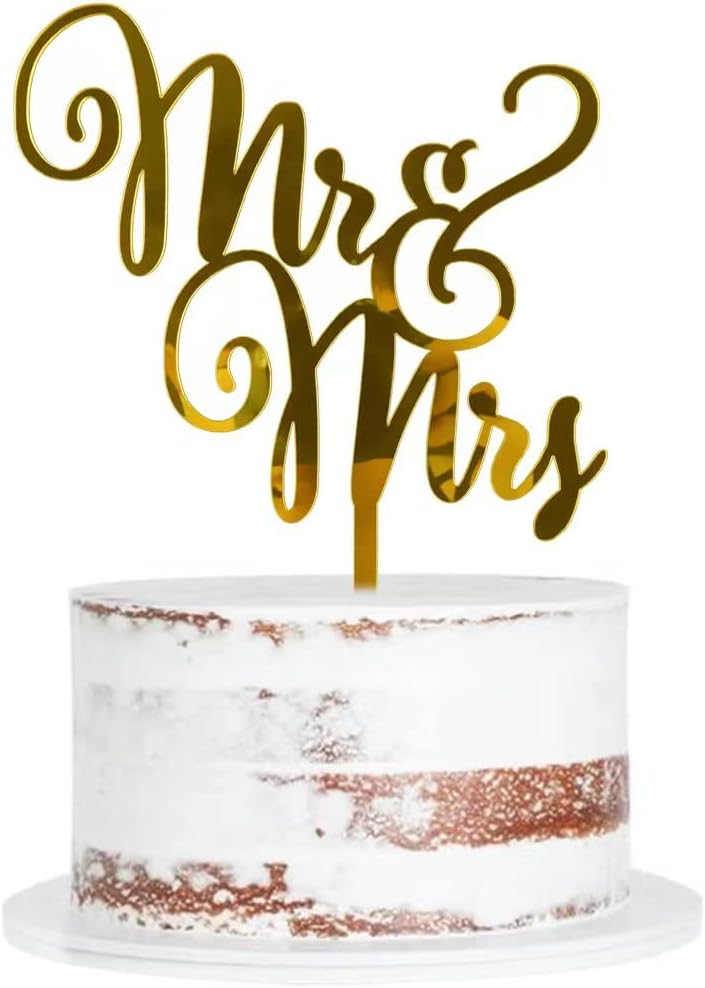 Acrylic Mr & Mrs Cake Topper,Bride and Groom Cake Topper, Wedding or Anniversary party Decoration Supplies