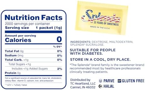 SPLENDA Zero Calorie Sweetener, 2000 Count Packets