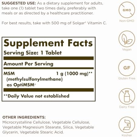 Solgar, Msm 1000 Mg, 120 Tablets
