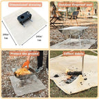 Fire Pit Mat 39"x39" – Fireproof Stove Mat with Heat-Resistant Coating, Fiberglass Deck Protector for Camping, Patio, Lawn, Up to 940°F