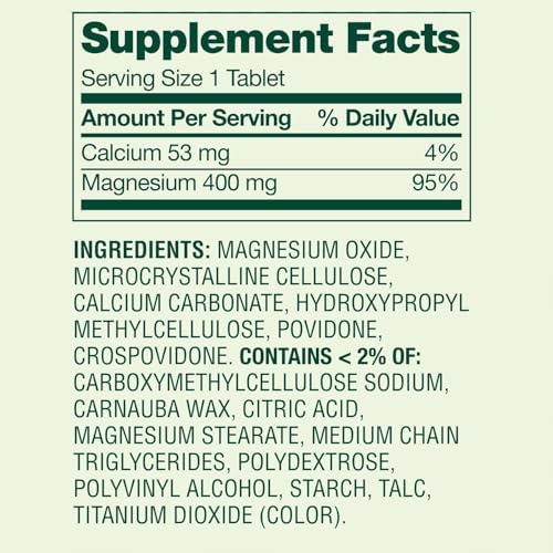 Magnesium Oxide 400mg Supplement for Bone, Muscle & Heart Health – Extra Strength Magnesium Tablets – 250 Count, 8+ Month Supply + Better Idea Sticker with Full Guide Access
