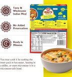 MTR - Minute Meals: Mutter Paneer - Spiced Green Peas & Cottage Cheese in Gravy - Tasty Indian Meal with No Added Preservatives - A Quick Meal Suitable for Vegetarians, Ready in Minutes! (Pack of 6)