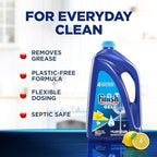 Finish Gel Liquid Dishwasher Detergent, Advanced Deep Cleaning Power Dish Soap, Fights Tough Stains, Dishwasher Soap, Plastic-Free & Septic Safe Dish Detergent, Lemon Scent, 75oz