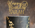 Personalized Happy Birthday Cake Topper - Personalize with Any Name and Any Age