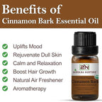 Cinnamon Bark Essential Oil, USDA Certified Organic, 100% Pure Undiluted, Aromatherapy Oil for Diffuser, Hair & Skin Care