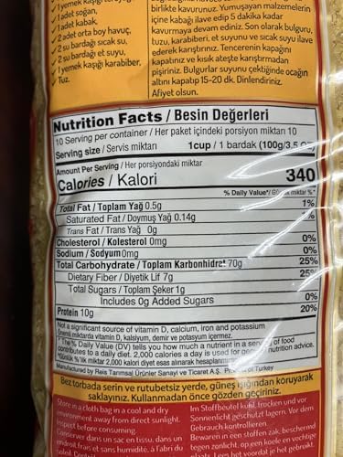 Reis MEDIUM Coarse Bulgur for Pilafs 2lb by Reis (ince Pilavlik Bulgur 1kg)