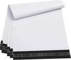 50pcs 14.5x19" White Poly Mailers - Self Adhesive Shipping Bags, Waterproof Bulk Packaging for Clothes & E-Commerce