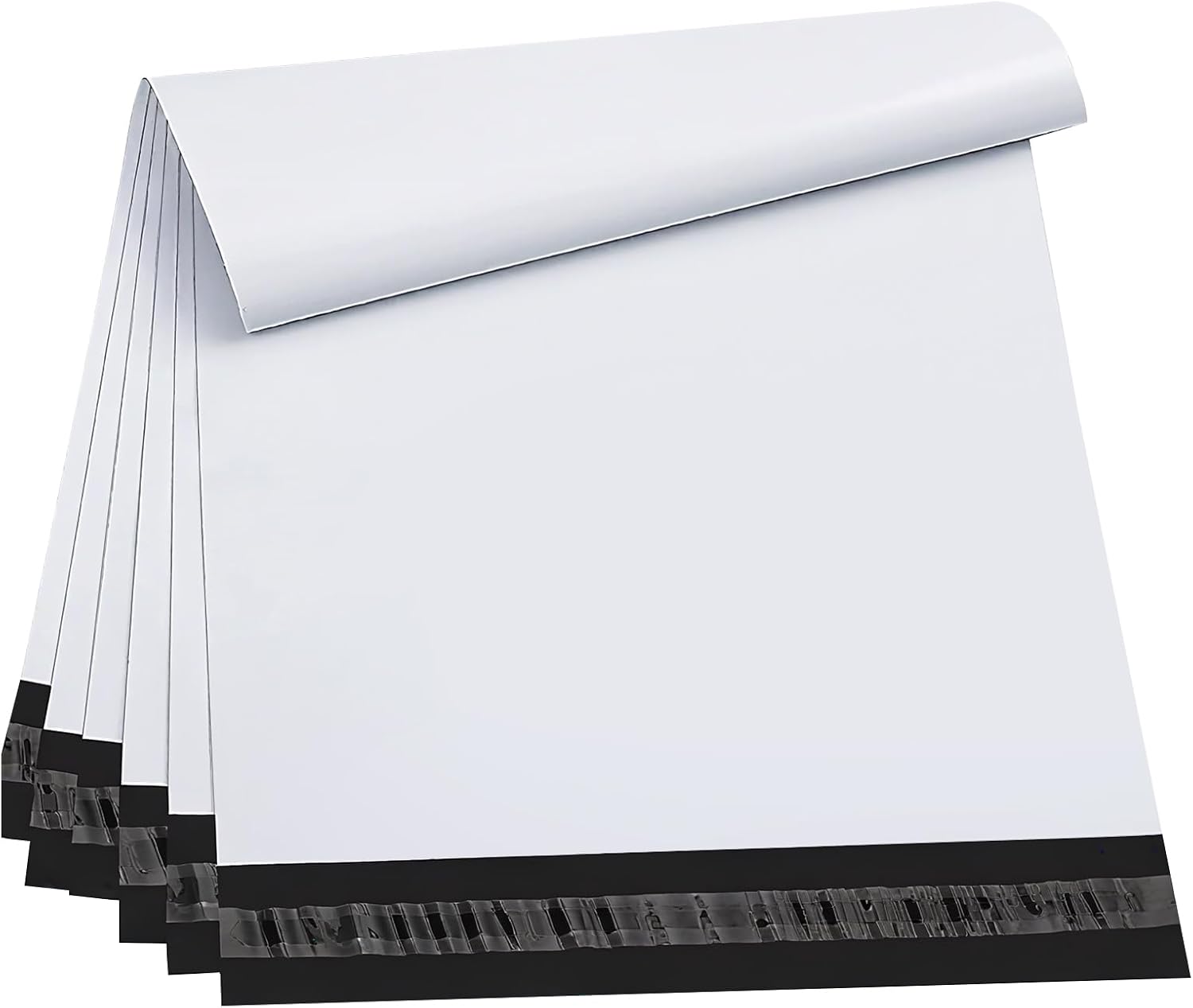 50pcs 14.5x19" White Poly Mailers - Self Adhesive Shipping Bags, Waterproof Bulk Packaging for Clothes & E-Commerce