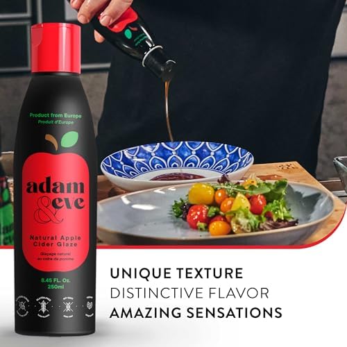 Adam&Eve Balsamic Apple cider Glaze 8,45 Fl Oz, perfect for salads, roasts, and even your desserts. product made in Portugal, no GMO, no added sugar perfect for everyday
