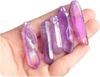5Pcs Rare Purple Aura Lemurian Seed Quartz Crystal Stones Point Specimen