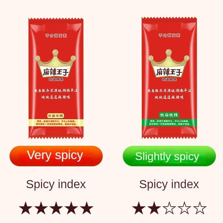 MaLa WangZi Spicy Strip Snack Gift Box Latiao Sticks, 550g 30 Packs Chinese Snack (100g*10 packs,Very Spicy)