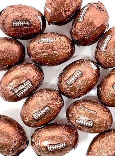 Football Party Favors, Football Chocolate Candy, Football Candy Individually Wrapped Milk Chocolate Balls 1 Pound (About 66 Pieces per Bag)