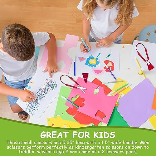 Triadic Set of 2 Loop Scissors for Kids Right or Left Handed for Preschools, Schools, Classrooms, Adaptive and Special Needs Children