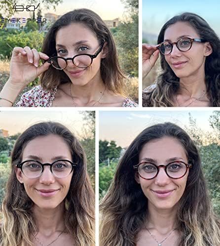 Eyekepper 5-Pack Spring Hinges Round Retro Reading Glasses Inc Sunshine Readers +0.75