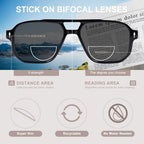 Stick-on Bifocal Readers for Sunglasses, No Water or Adhesive Needed, Reusable Reading Lenses for Glasses Goggles