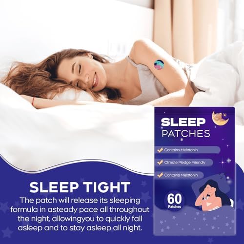 Sleep Patches, 60 Pack Upgraded Sleep Patches for Adults, Made of All-Natural Ingredients, Natural Plant-Based Sleep Support for Men and Women, That Last All Night，Easy to Use