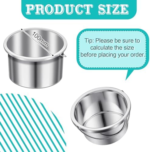BBTO 1 Pcs Wax Pot Wax Melt Warmer Replacement Inner Pot Liner 14oz Metal Tin 4'' Portable Hair Removal Waxing Bowl Container for 500 ml Hair Removal Machine