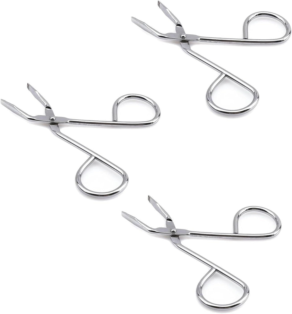 3Pcs Silver Stainless Steel Eyebrow Tweezers Scissors- Professional Shaped Slant Tip Tweezer Clip Hair Plucker for Hair and Eyebrows Personal Care, Shave and Hair Removal