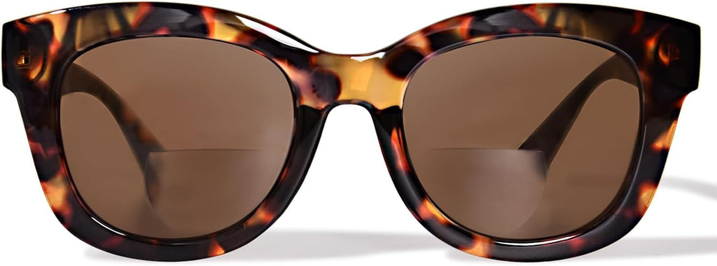 Oversized Bifocal Reading Sunglasses for Women Men UV400 Protection Outdoor Reader Sunglasses Stylish Sun Glasses (Brown Tortoise, 1.0)
