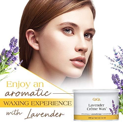 GiGi Lavender Crème Wax for Hair Removal & Waxing, Soft Wax for Sensitive Skin, Face & Body, 14 oz, 1 Pack