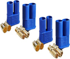 2 Pairs Gold-Plated Male Female EC8 Connector 8mm Bullet Plug Banana Plug Connector Adapter