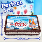 8.3 x 11.7 Inch Edible Square Cake Toppers – Light Beer Themed Birthday Party Collection of Edible Cake Decorations
