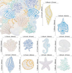 Gyufise 60Pcs Edible Seashell Cupcake Toppers Beach Sea Shell Party Decorations Edible Starfish Conch Coral SeaShell Cupcake Picks for Coastal Beach Baby Shower Birthday Party Supplies
