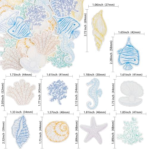 Gyufise 60Pcs Edible Seashell Cupcake Toppers Beach Sea Shell Party Decorations Edible Starfish Conch Coral SeaShell Cupcake Picks for Coastal Beach Baby Shower Birthday Party Supplies