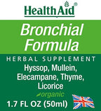HealthAid Bronchial Formula, 1.7 oz, Herbal Respiratory Support with Hyssop, Mullein, Elcampagne, Thyme, and Licorice