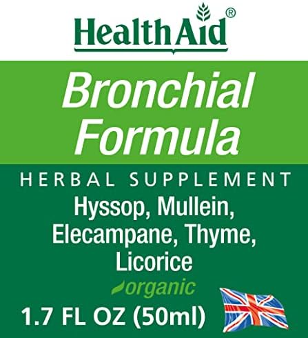 HealthAid Bronchial Formula, 1.7 oz, Herbal Respiratory Support with Hyssop, Mullein, Elcampagne, Thyme, and Licorice