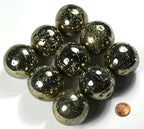 HQRP 46mm Golden Iron Pyrite Sphere Polished Natural Sparkling Gemstone Cubes Druzy Crystal Mineral Geode Cluster Ball - Peru + Stand (1PC)