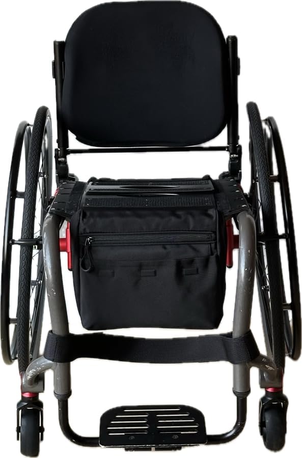 Wheelchair Bag by CushPocket- X-Large Premium Storage Bag with 2 Pockets,Magnetic Closure,Quality Zipper, and Durable Oxford Fabric for Front,Back,Sides Hanging (Logo Embroidered in White)