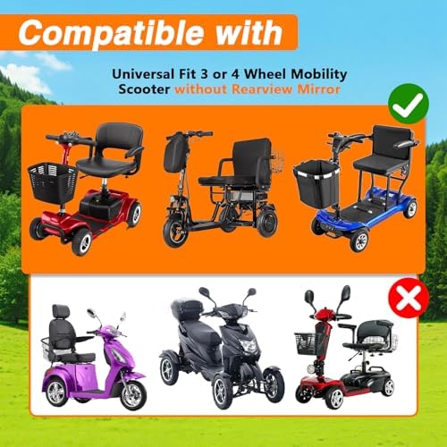 EVRBUL Mobility Scooter Cover Heavy Duty Waterproof 420D Outdoor Electric Scooter Cover Rain,UV, Dustproof with Reflective Strips Air Vents Windproof Buckles 49"L x 23"W x 39" H